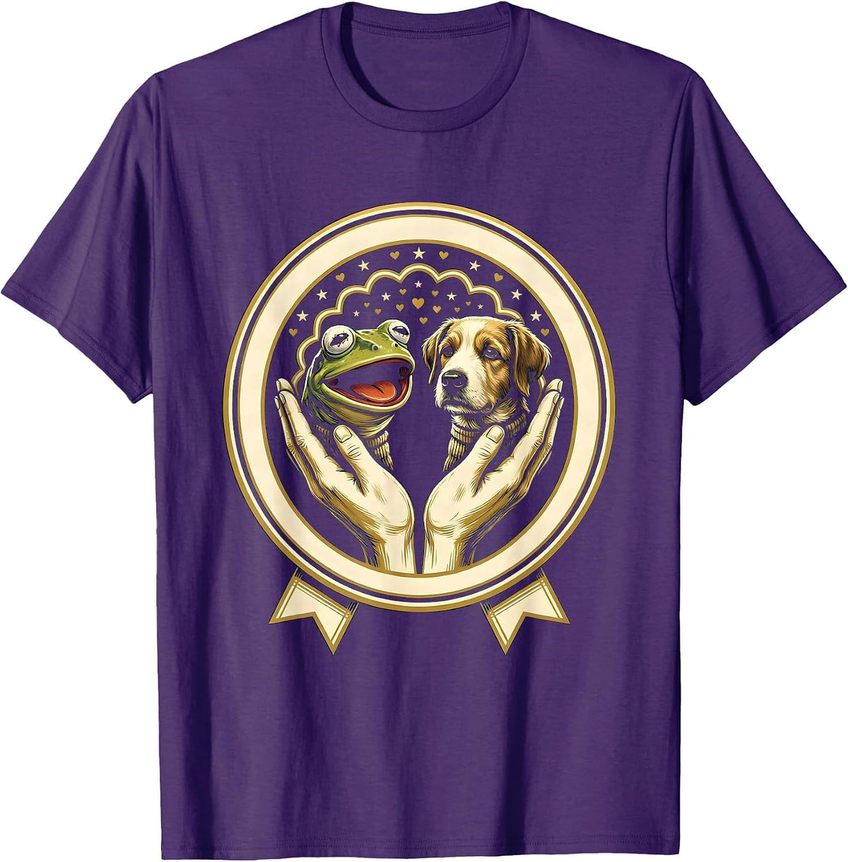 Daycare Teacher Sock Puppet Show Illustration T-Shirt - Purple