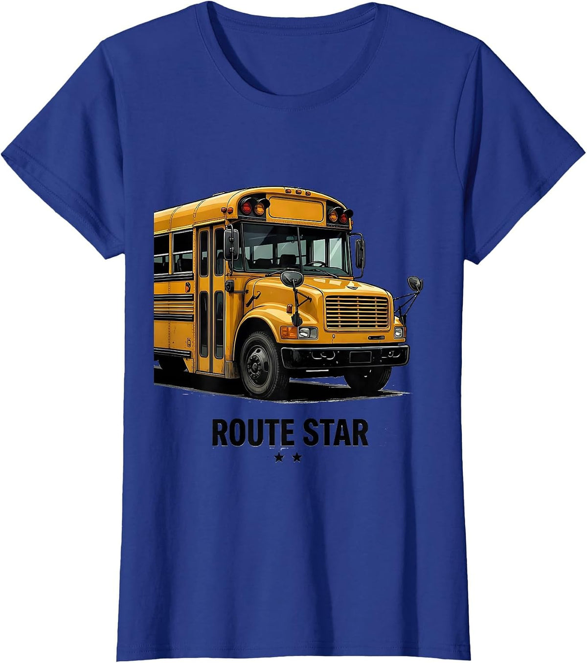 Women's Route Star Funny School Bus Driver Appreciation Gift T-Shirt - Royal Blue