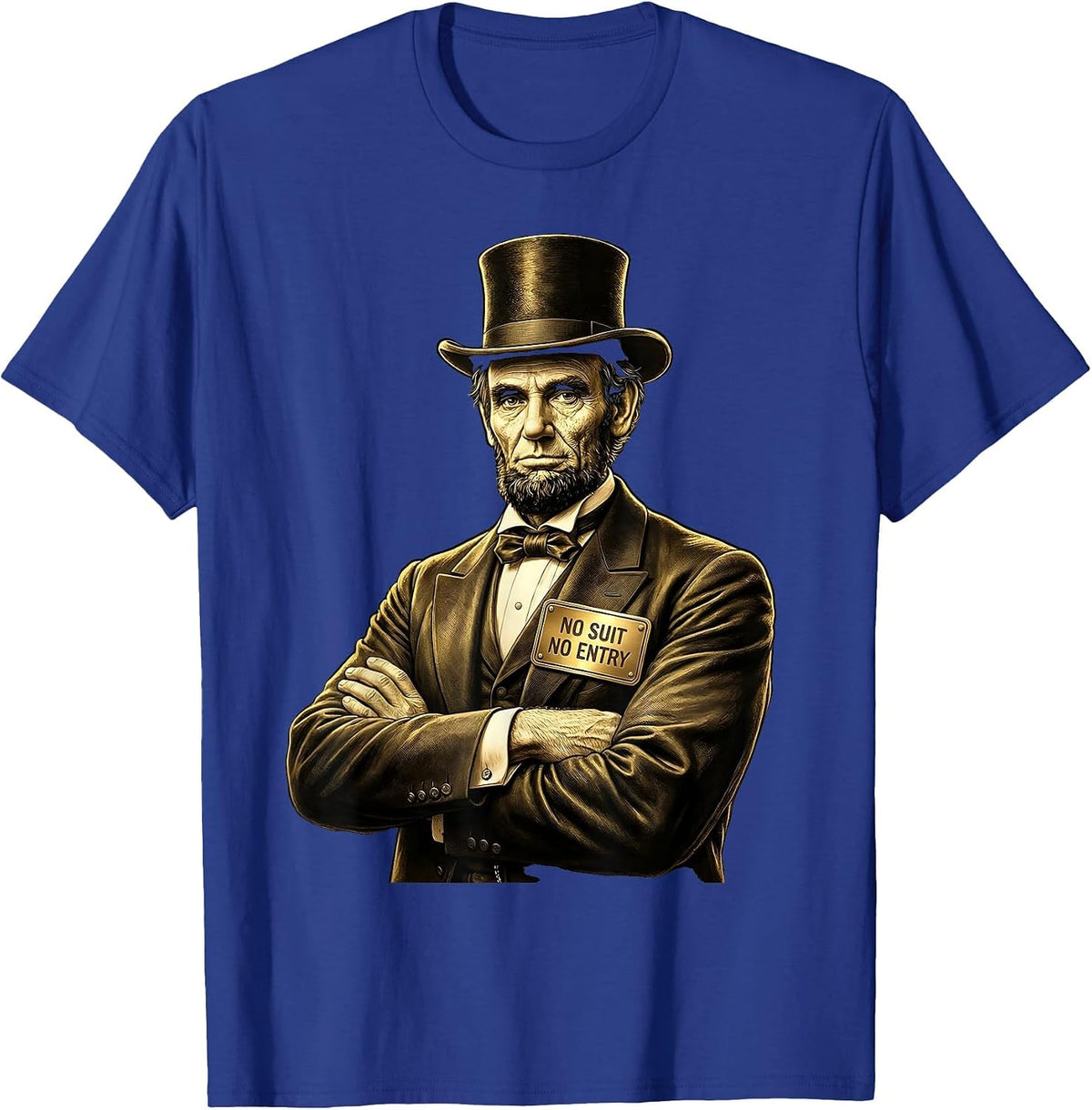 No Suit No Entry Tuxedo Formal Dress Code Design T-Shirt - Royal Blue