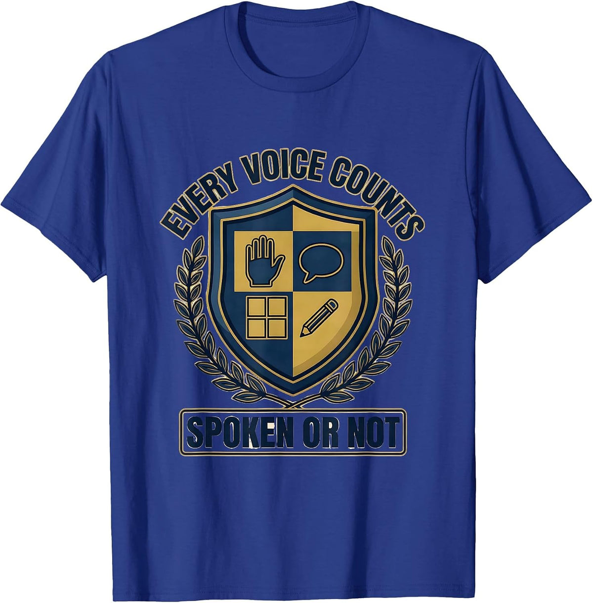 Men's Every Voice Counts Spoken Or Not Special Education Teacher T-Shirt - Royal Blue