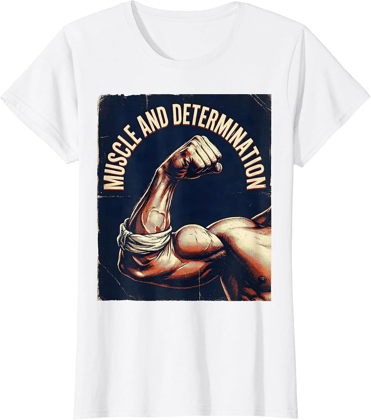 Rosie the Riveter Muscle and Determination Design T-Shirt - White