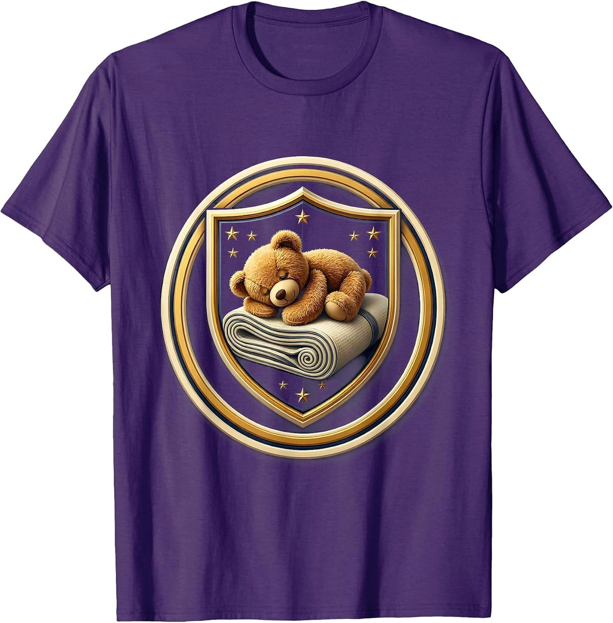 Preschool Teacher Nap Mat Teddy Bear Graphic T-Shirt - Purple