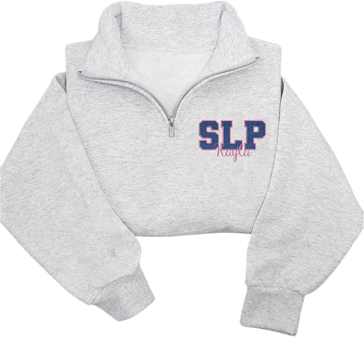 Custom Profession Sweatshirt, Embroidered & Personalized Work Quarter Zip Sweatshirt Gift for Professionals - Speech