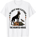 Men's My Great Dane Flattened The Haunted House Folk Art T-Shirt - White