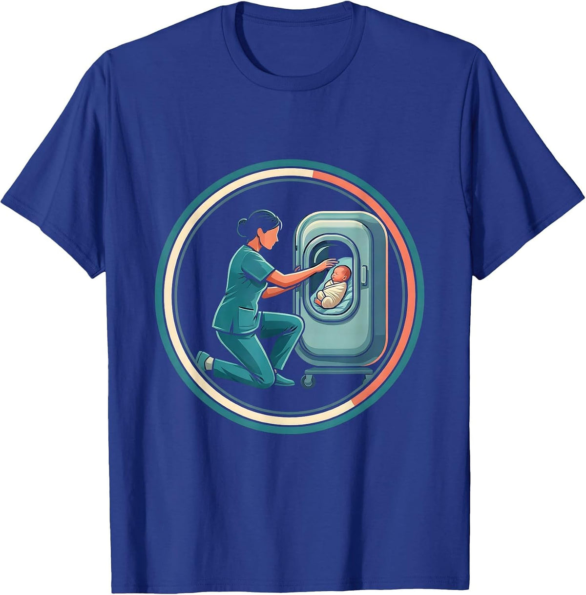 Men's NICU Nurse Incubator Care Graphic T-Shirt - Royal Blue
