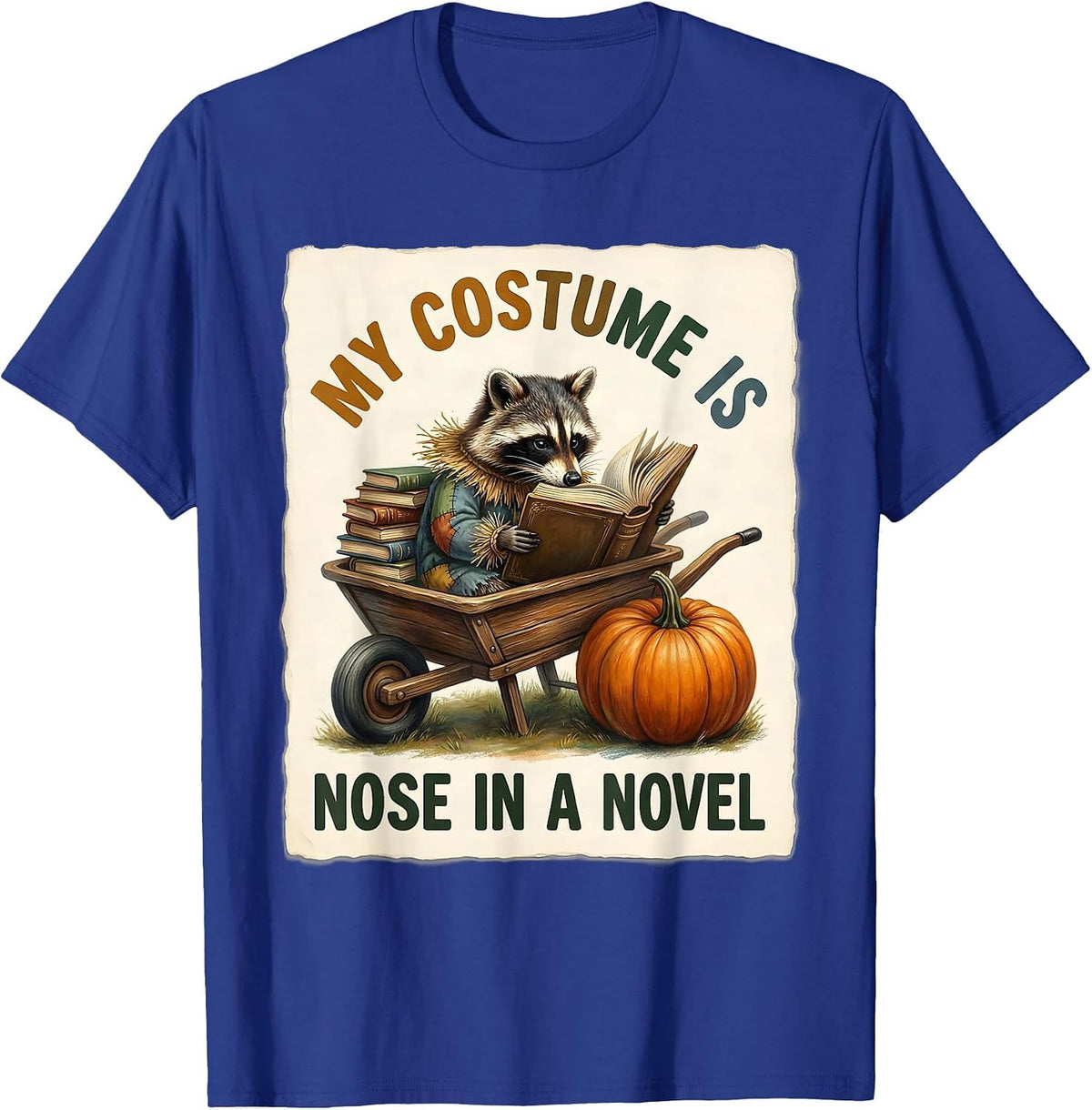 Men's My Costume Is Nose In A Novel Storybook Reading Humor T-Shirt - Royal Blue