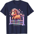 Show Jumping Soul Equestrian Design T-Shirt - Navy Blue