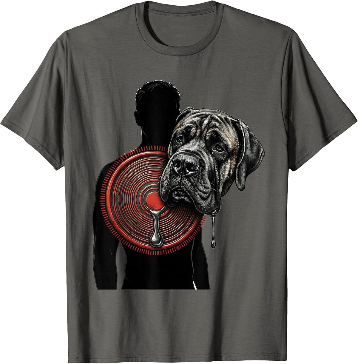 Men's Great Dane Drool Jowl Humor Dog Lover Gift T-Shirt - Asphalt Grey