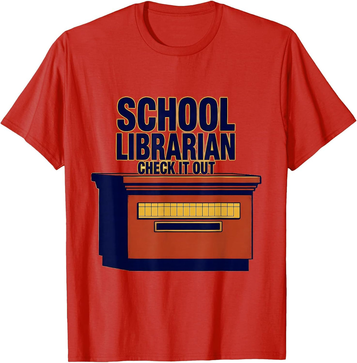 Men's School Librarian, Check It Out Funny Librarian Humor T-Shirt - Red