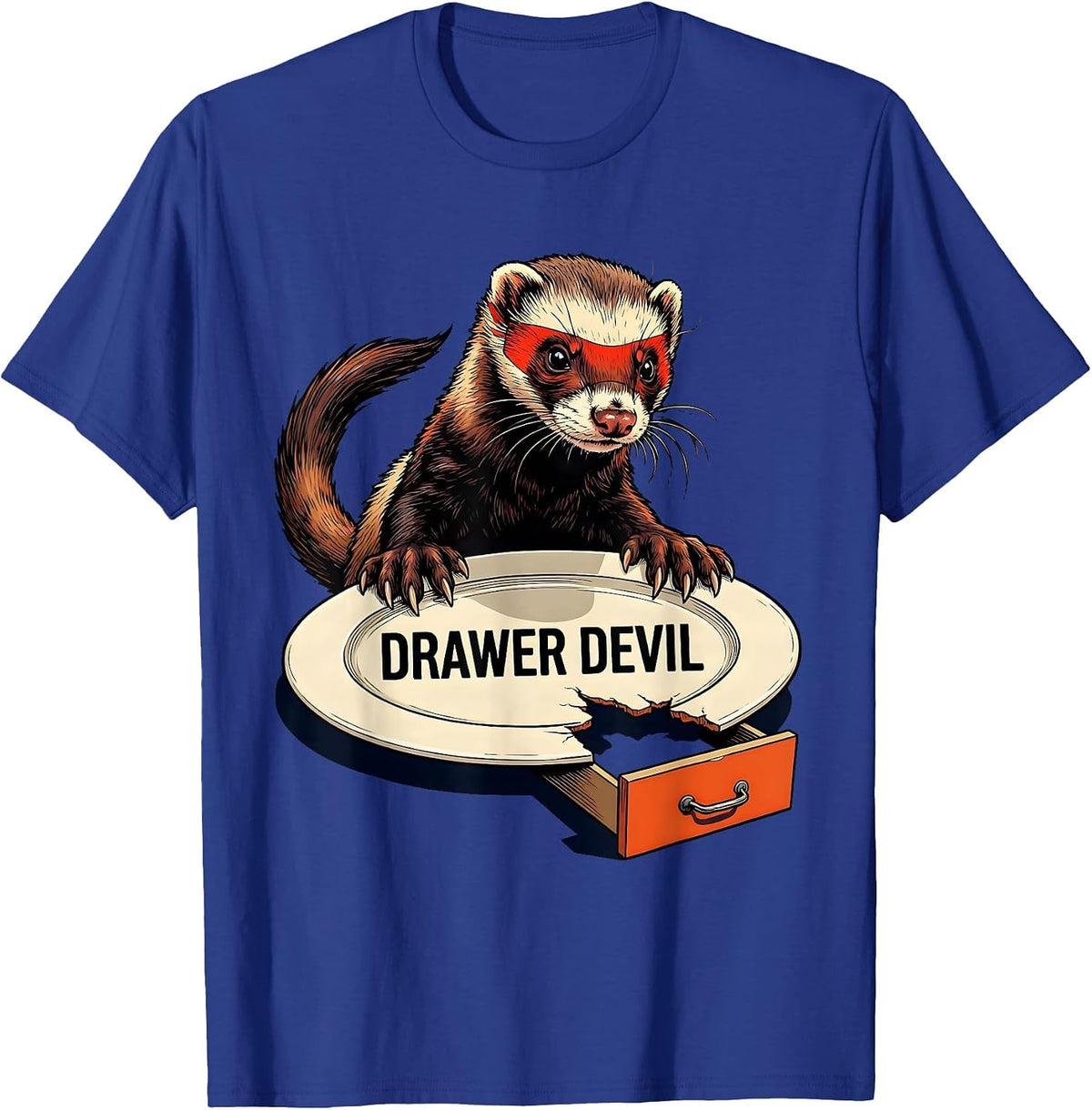 Men's Drawer Devil Funny Ferret Lover Gift T-Shirt - Royal Blue