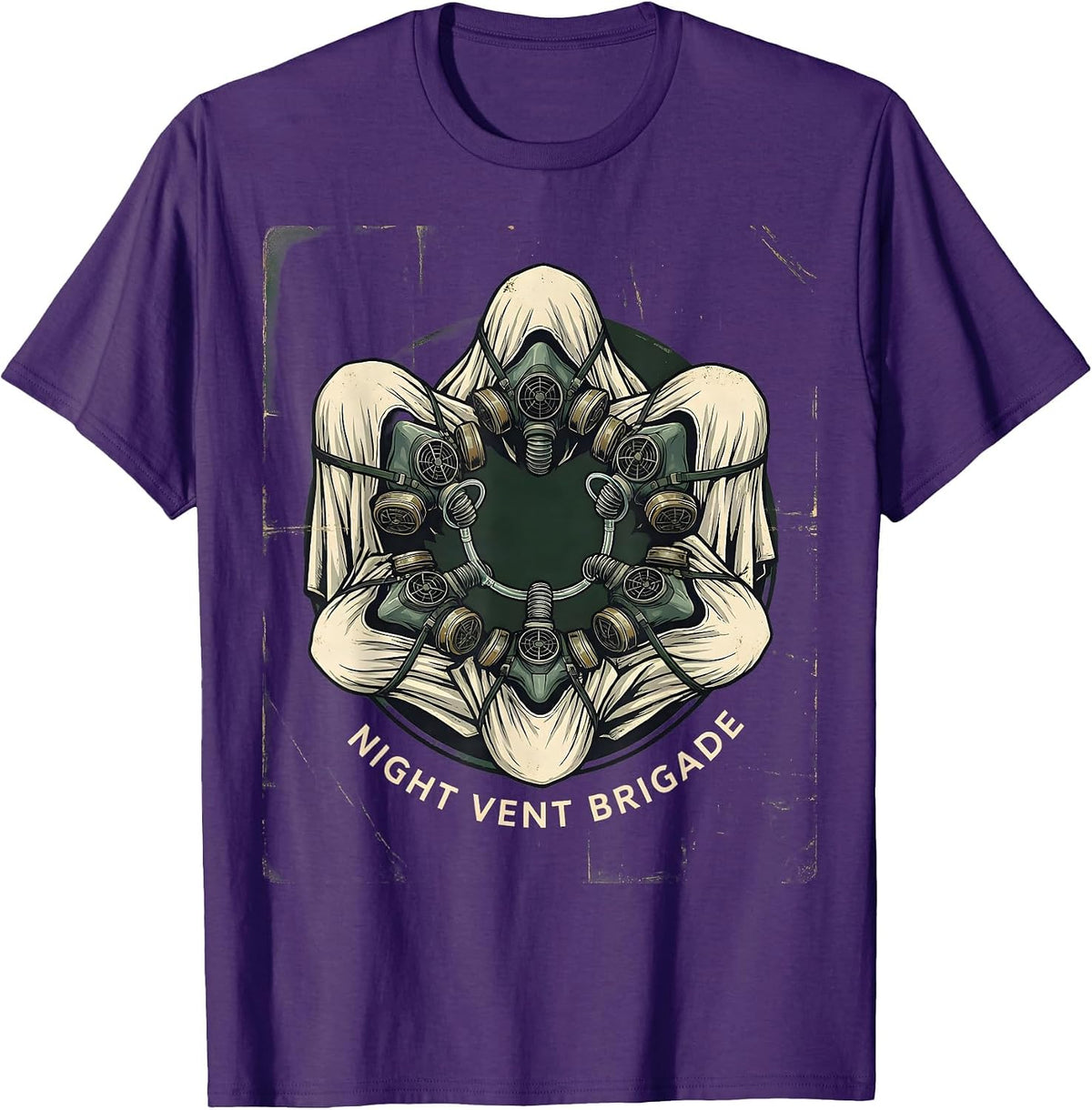 Men's Night Vent Brigade Vintage Ghost Respiratory Therapist T-Shirt - Purple