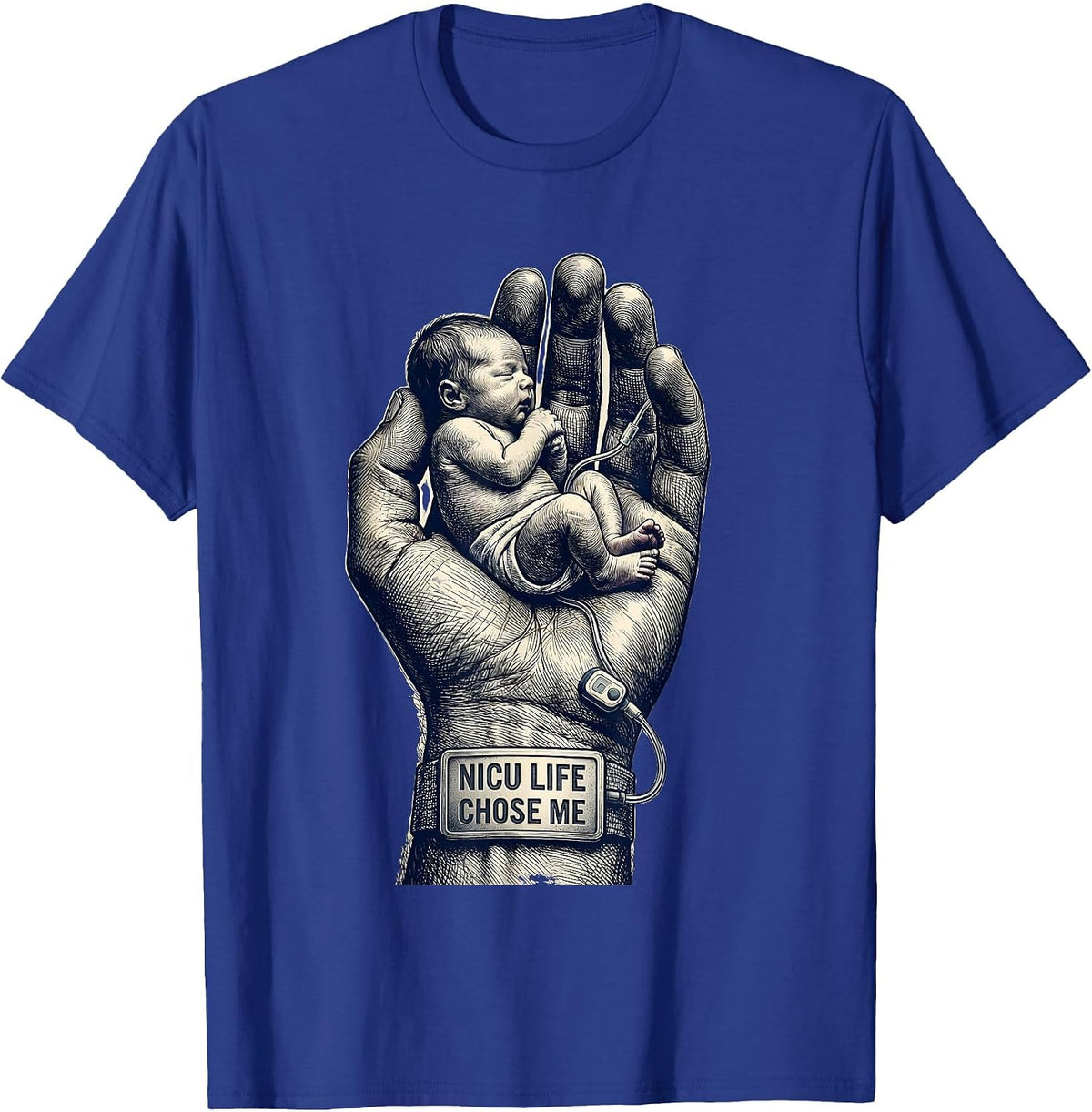 NICU Life Chose Me NICU Nurse Design T-Shirt - Royal Blue
