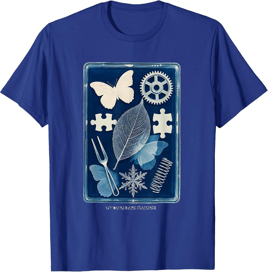 My Quirks Are Features Autism Awareness Design T-Shirt - Royal Blue