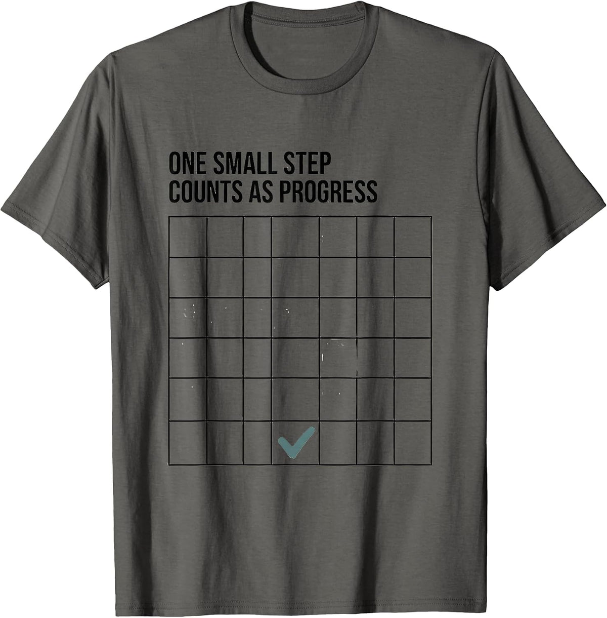 One Small Step Counts As Progress Funny Special Education T-Shirt - Asphalt Grey