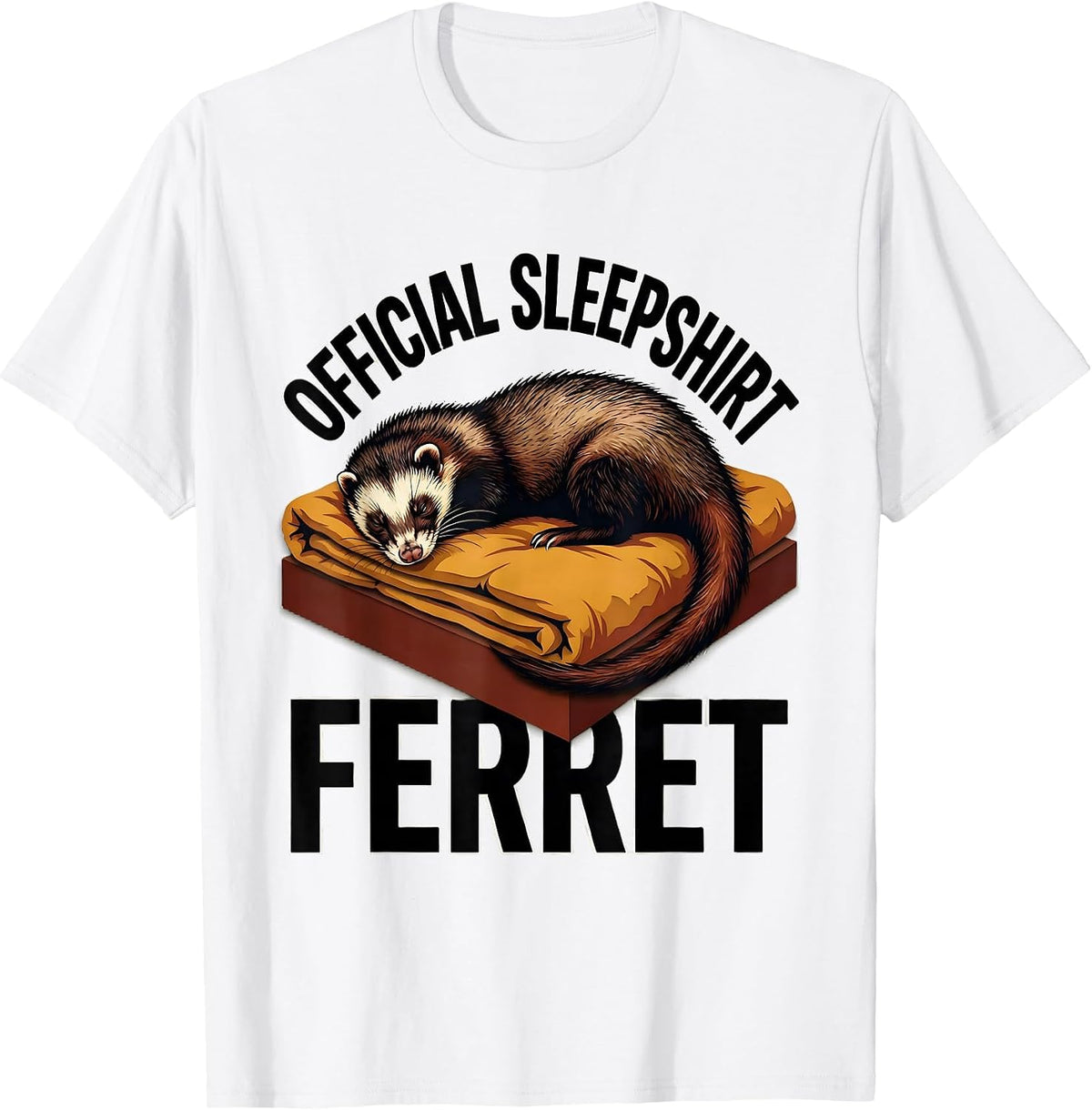 Men's Official Sleepshirt Ferret Cute Animal Lovers Novelty T-Shirt - White