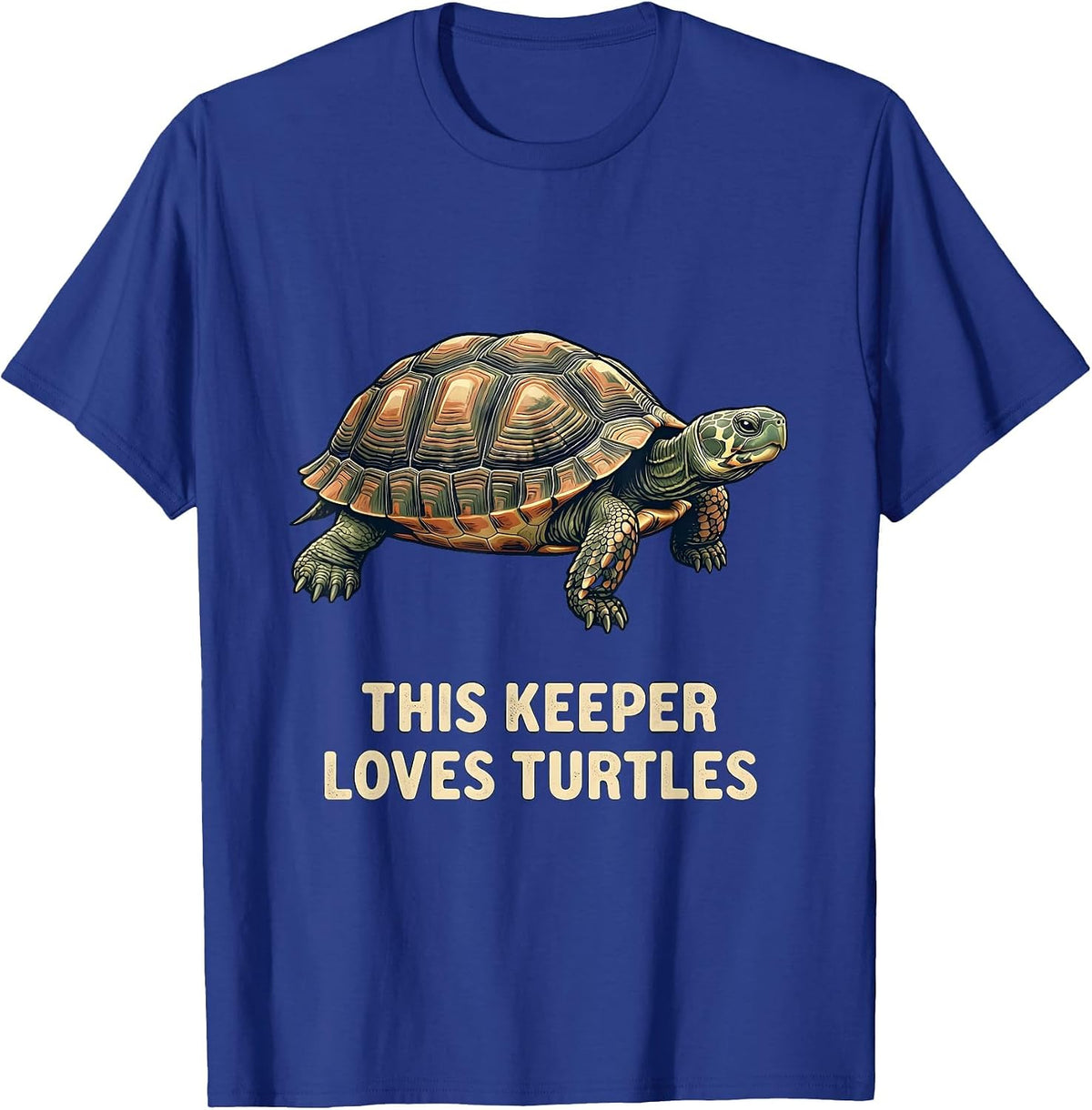 Men's This Keeper Loves Turtles Vintage Turtle Lover Gift T-Shirt - Royal Blue
