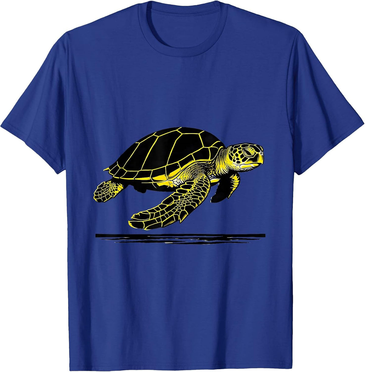 Sea Turtle Stencil Graphic Animal Lover Gift T-Shirt - Royal Blue