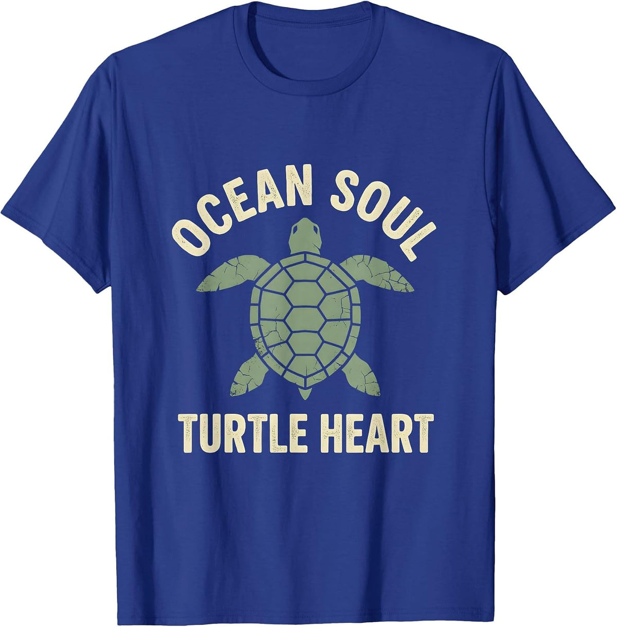 Ocean Soul Turtle Heart Nature Lover Design T-Shirt - Royal Blue
