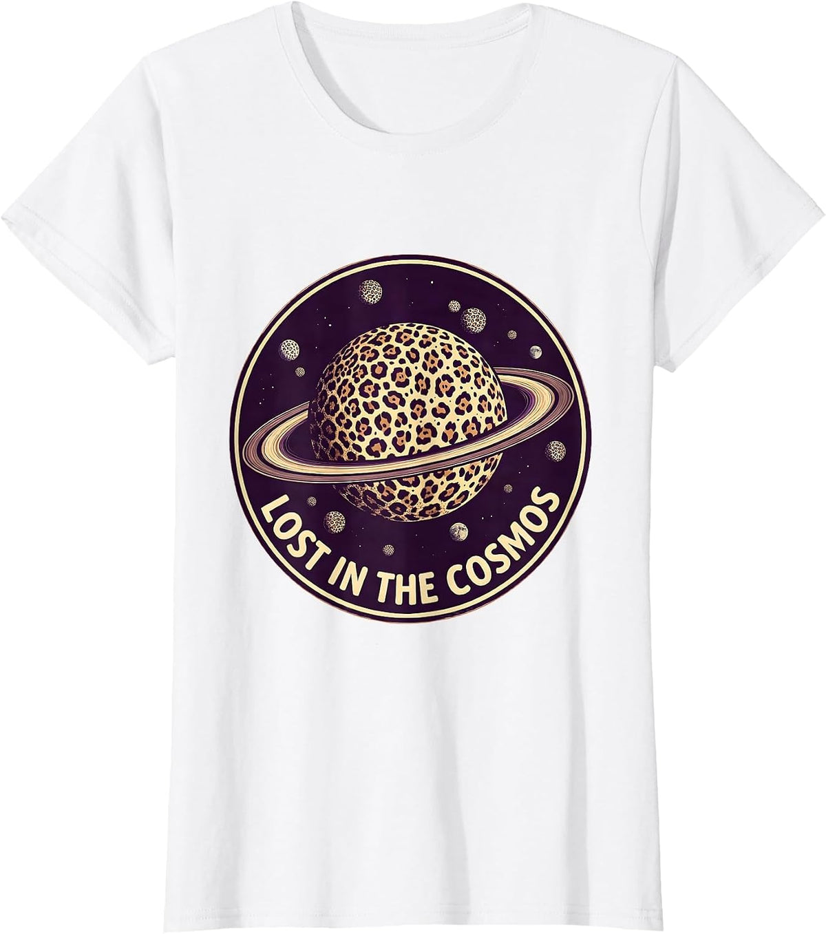 Women's Lost in the Cosmos Galaxy Space Design T-Shirt - White