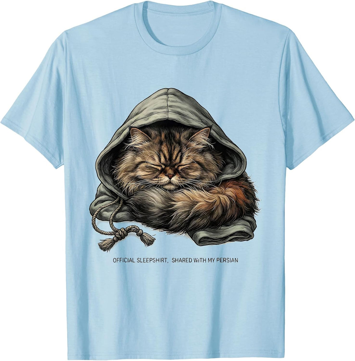 Men's Official Sleepshirt, Shared With My Persian Cat Lover T-Shirt - Baby Blue