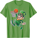 Basketball Leprechaun St. Patrick's Day Funny Player T-Shirt - Grass Green