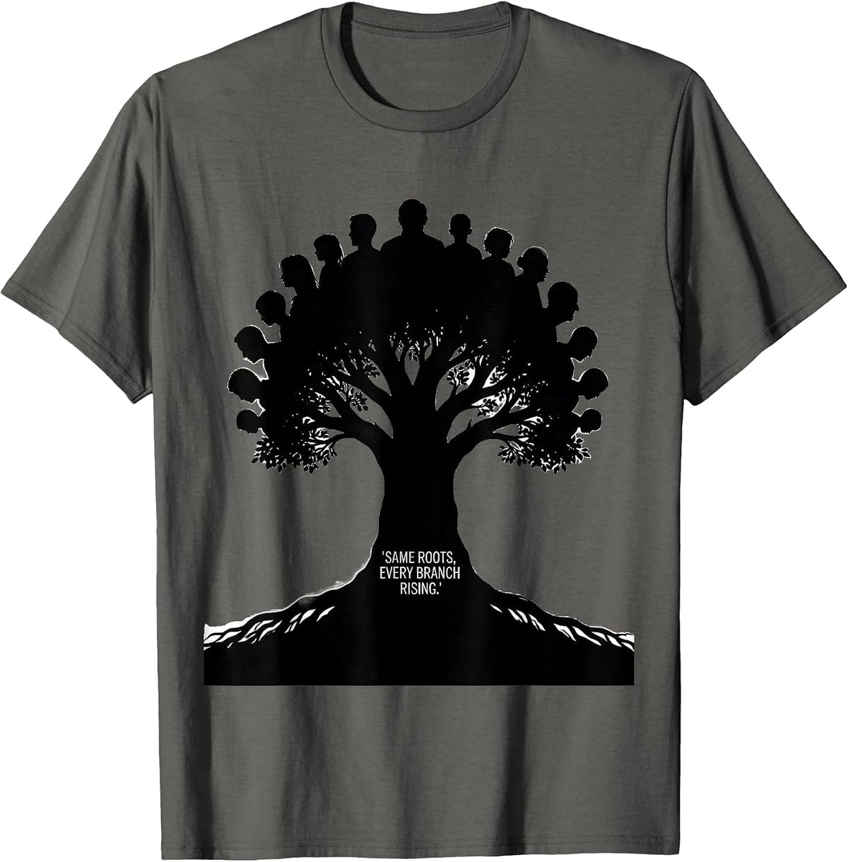 Same Roots, Every Branch Rising Family Reunion Matching T-Shirt - Asphalt Grey