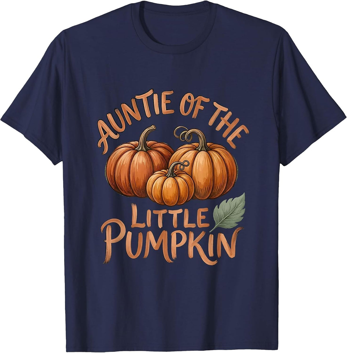 Auntie Of The Little Pumpkin Boho Family Halloween Matching T-Shirt - Navy Blue
