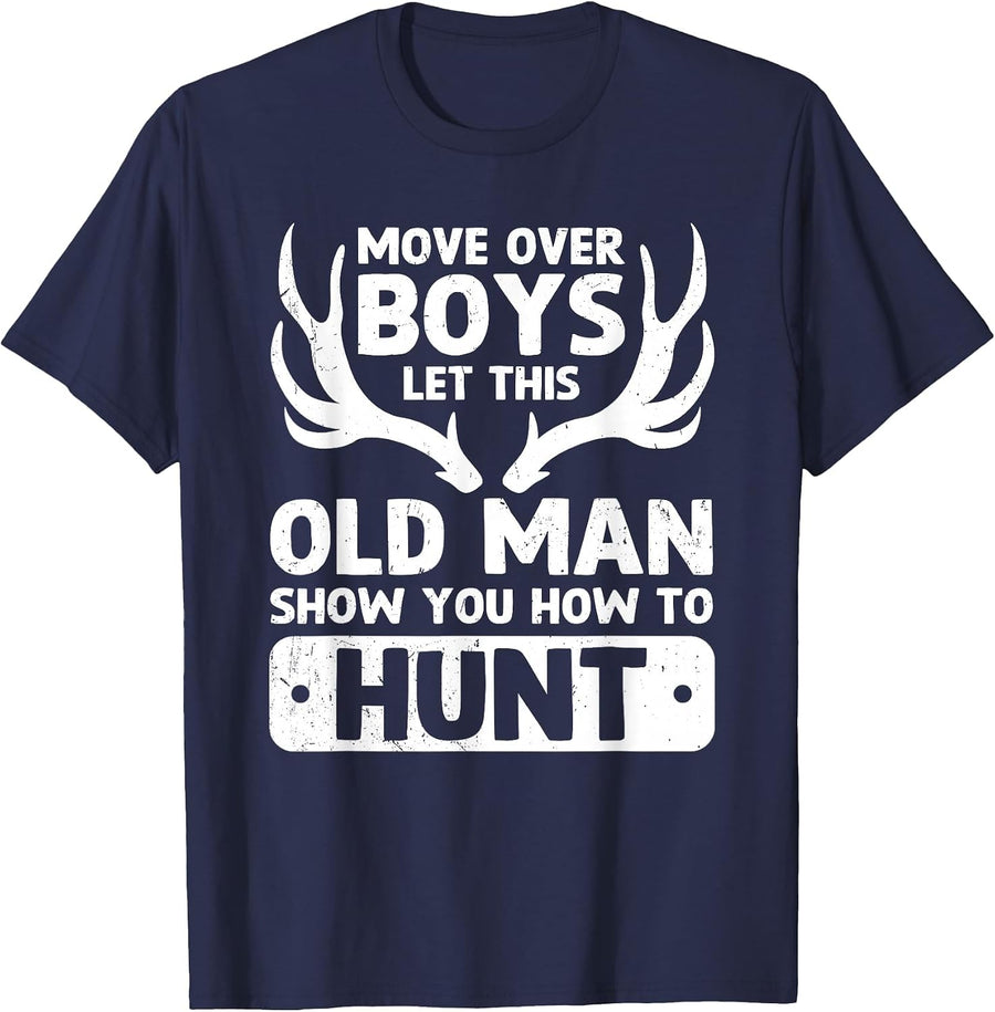 Men's Deer Hunting Funny Let This Old Man Show You How to Hunt T-Shirt - Navy Blue