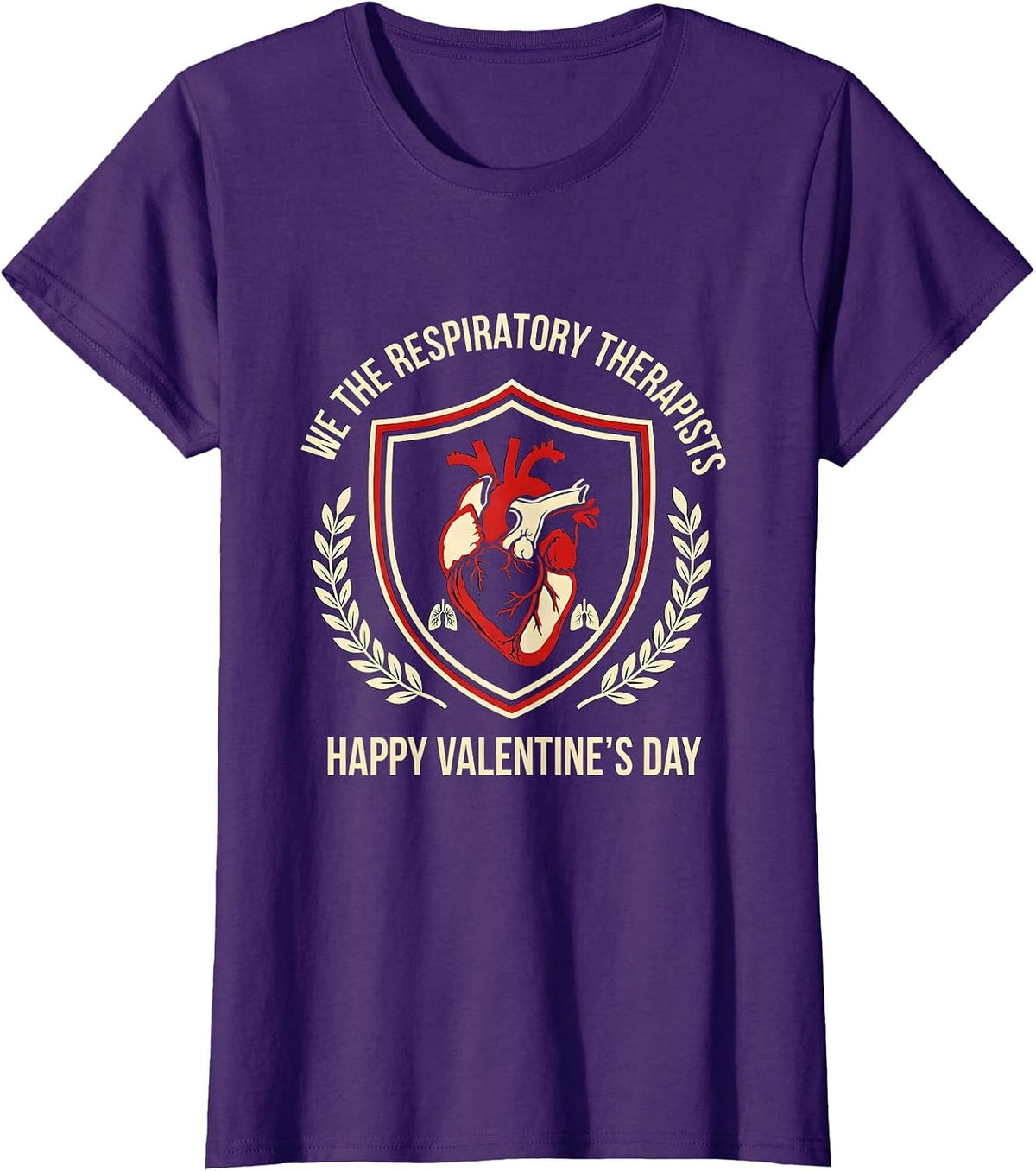 Women's We The Respiratory Therapists / Happy Valentine's Day T-Shirt - Purple