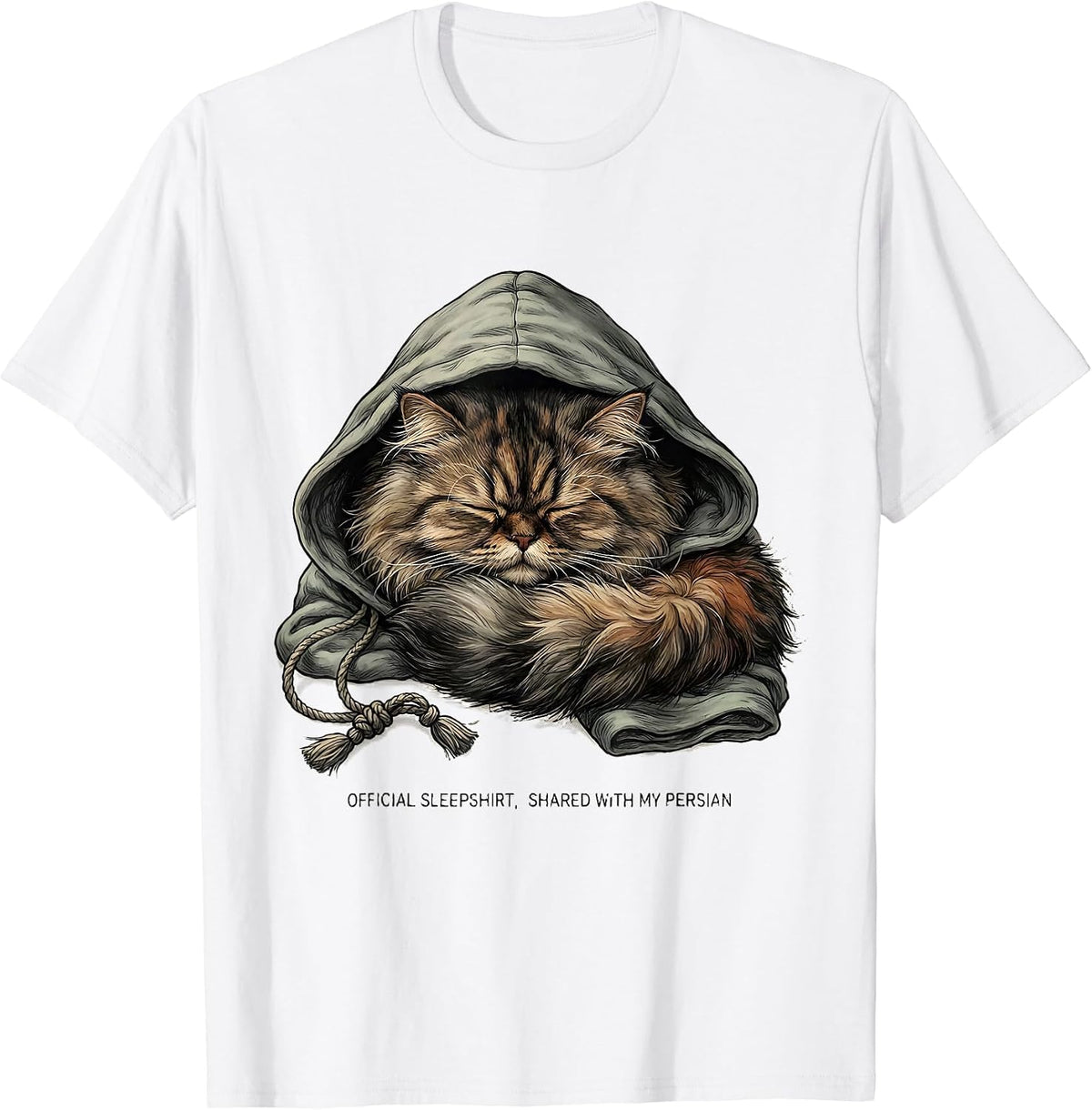 Men's Official Sleepshirt, Shared With My Persian Cat Lover T-Shirt - White