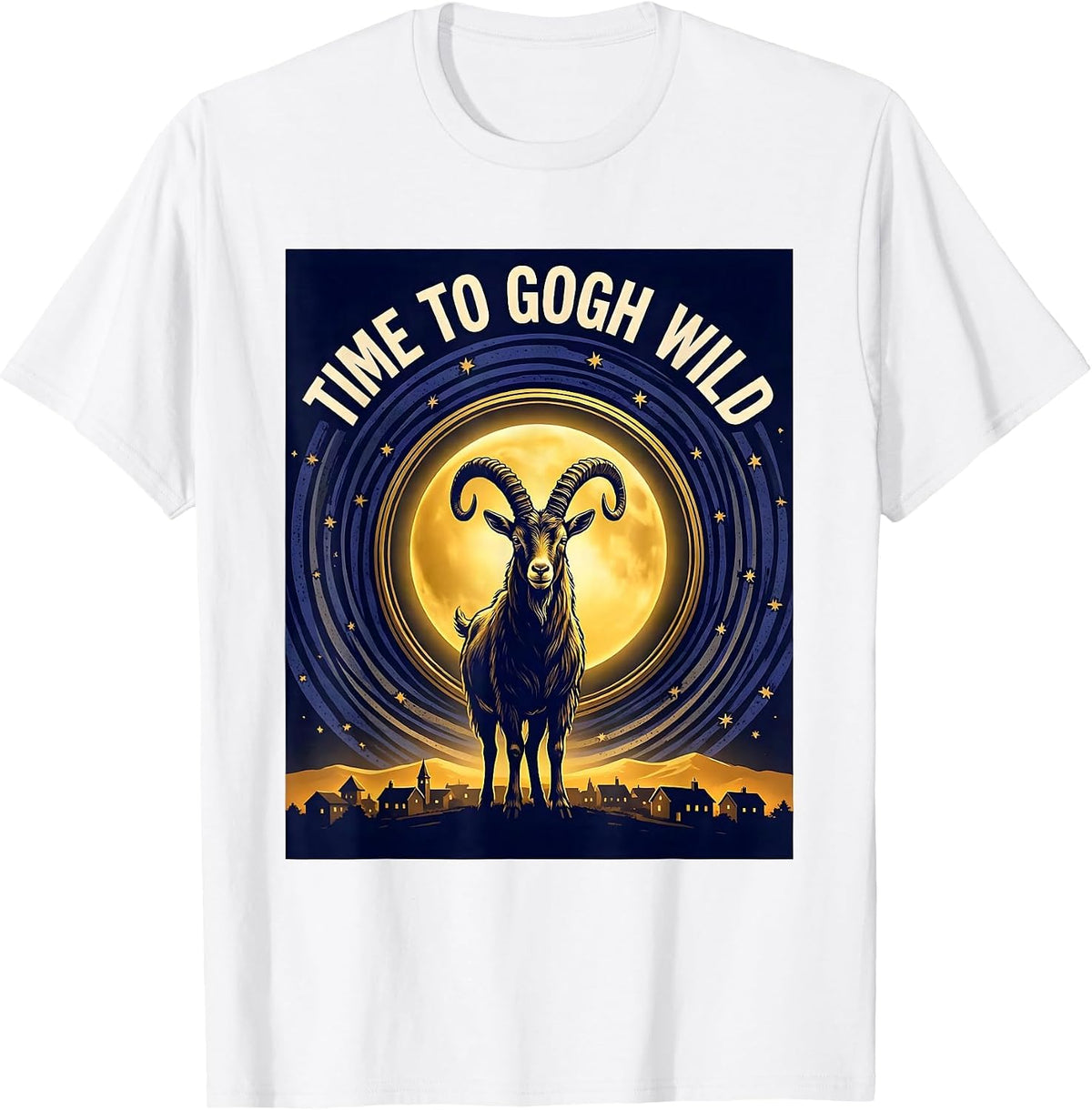 Men's Time To Gogh Wild Whimsical Art Parody Pet Lover Gift T-Shirt - White