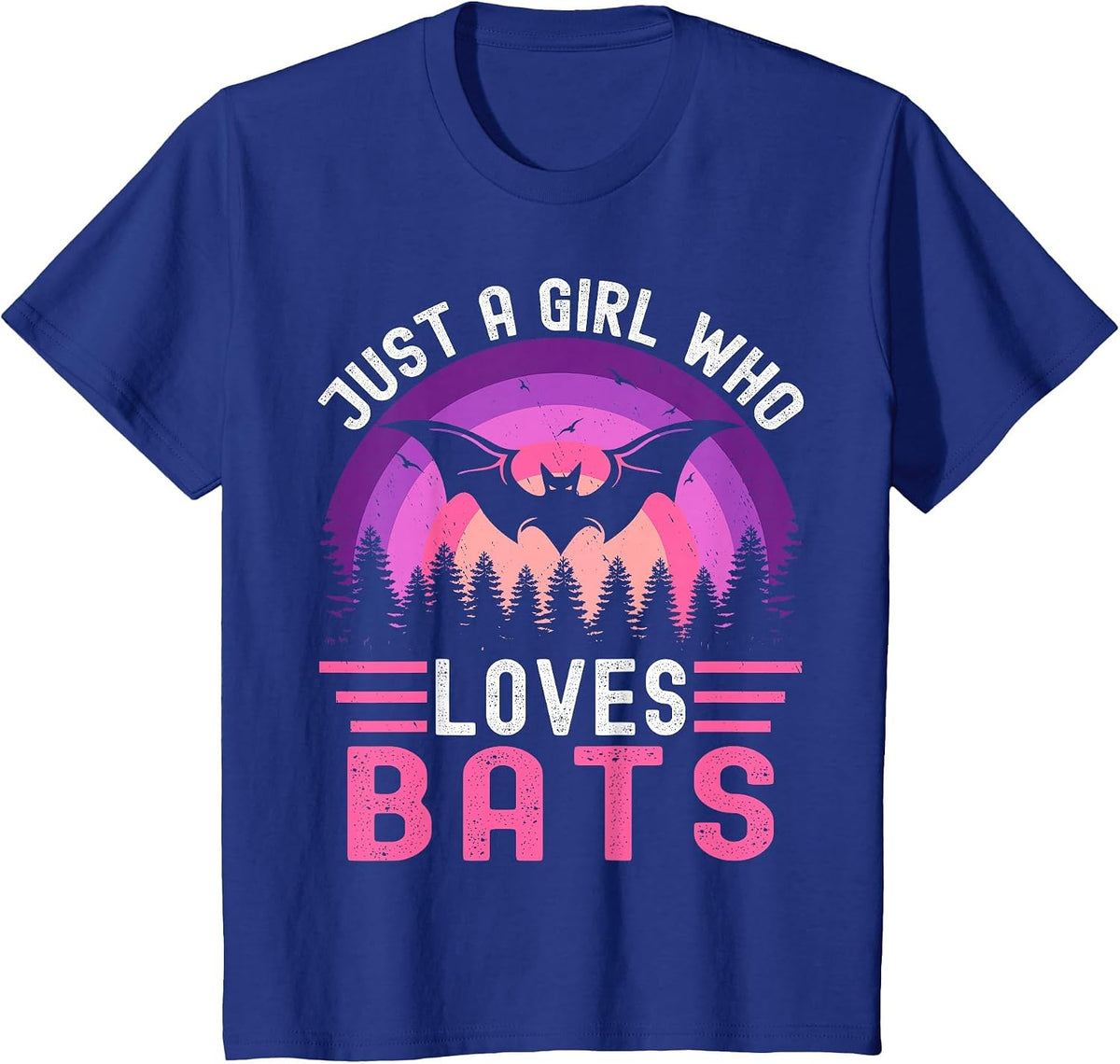 Vintage Bat Just a Girl Who Loves Bats Funny Bat Halloween T-Shirt - Royal Blue