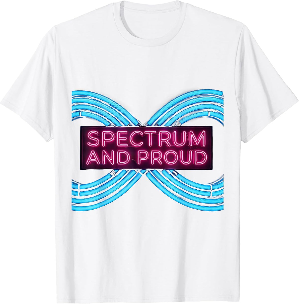 Men's Spectrum and Proud Autism Awareness Design T-Shirt - White