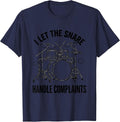 I Let The Snare Handle Complaints Funny Drummer Gift T-Shirt - Navy Blue