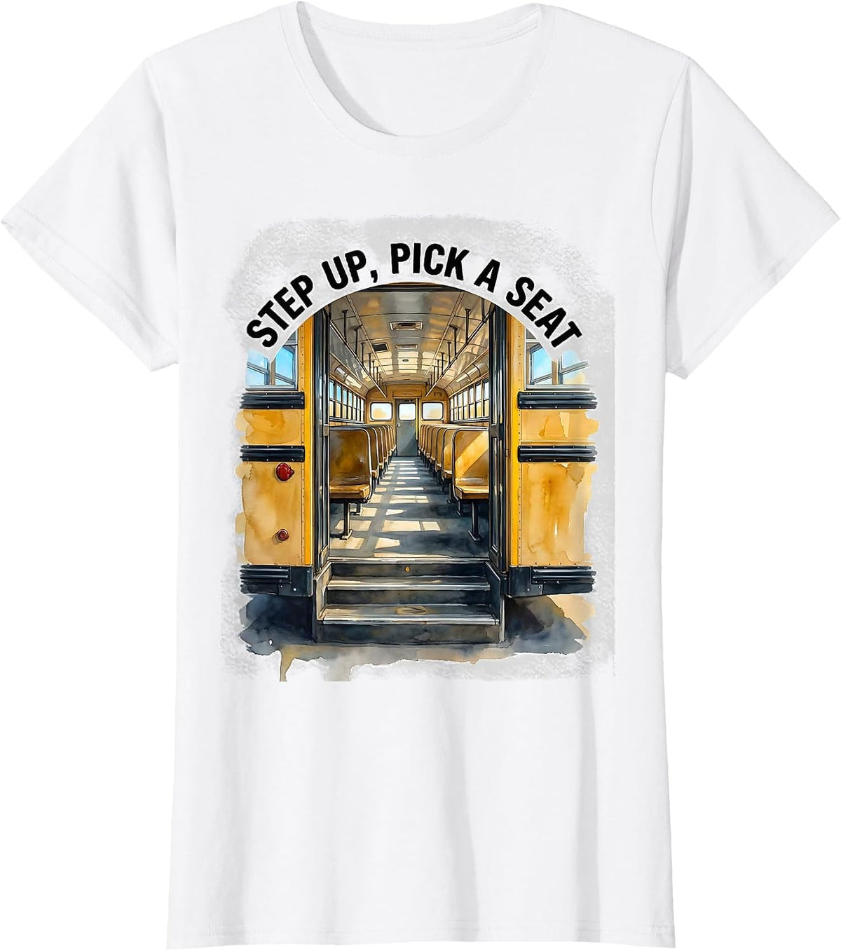 Step Up, Pick A Seat Funny School Bus Driver Costume T-Shirt - White