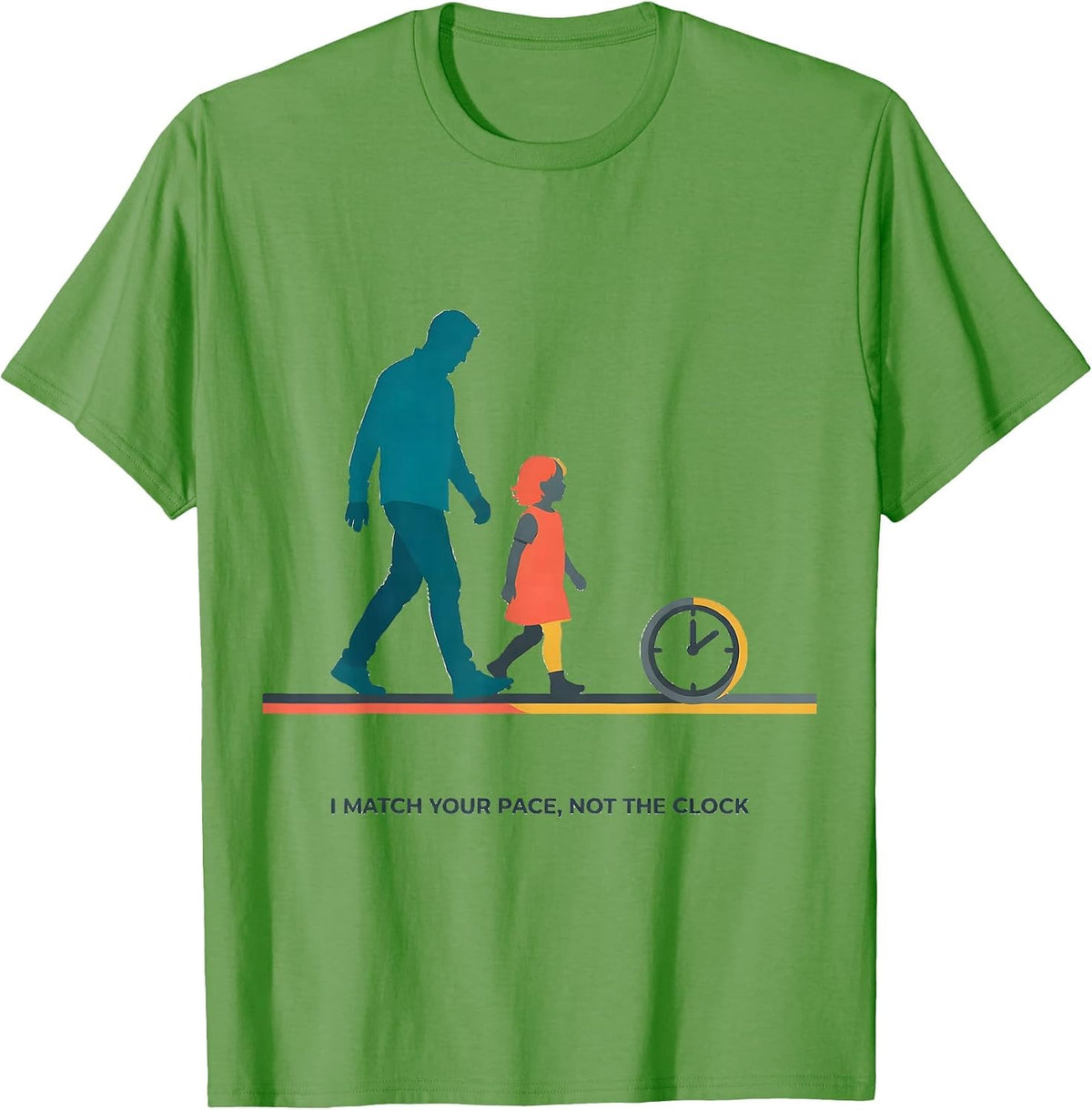 Men's I Match Your Pace Not The Clock Special Education Teacher T-Shirt - Grass Green