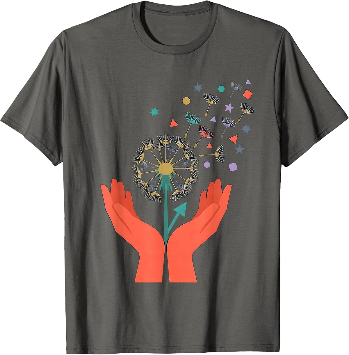 Autism Awareness Dandelion Light in Darkness T-Shirt - Asphalt Grey