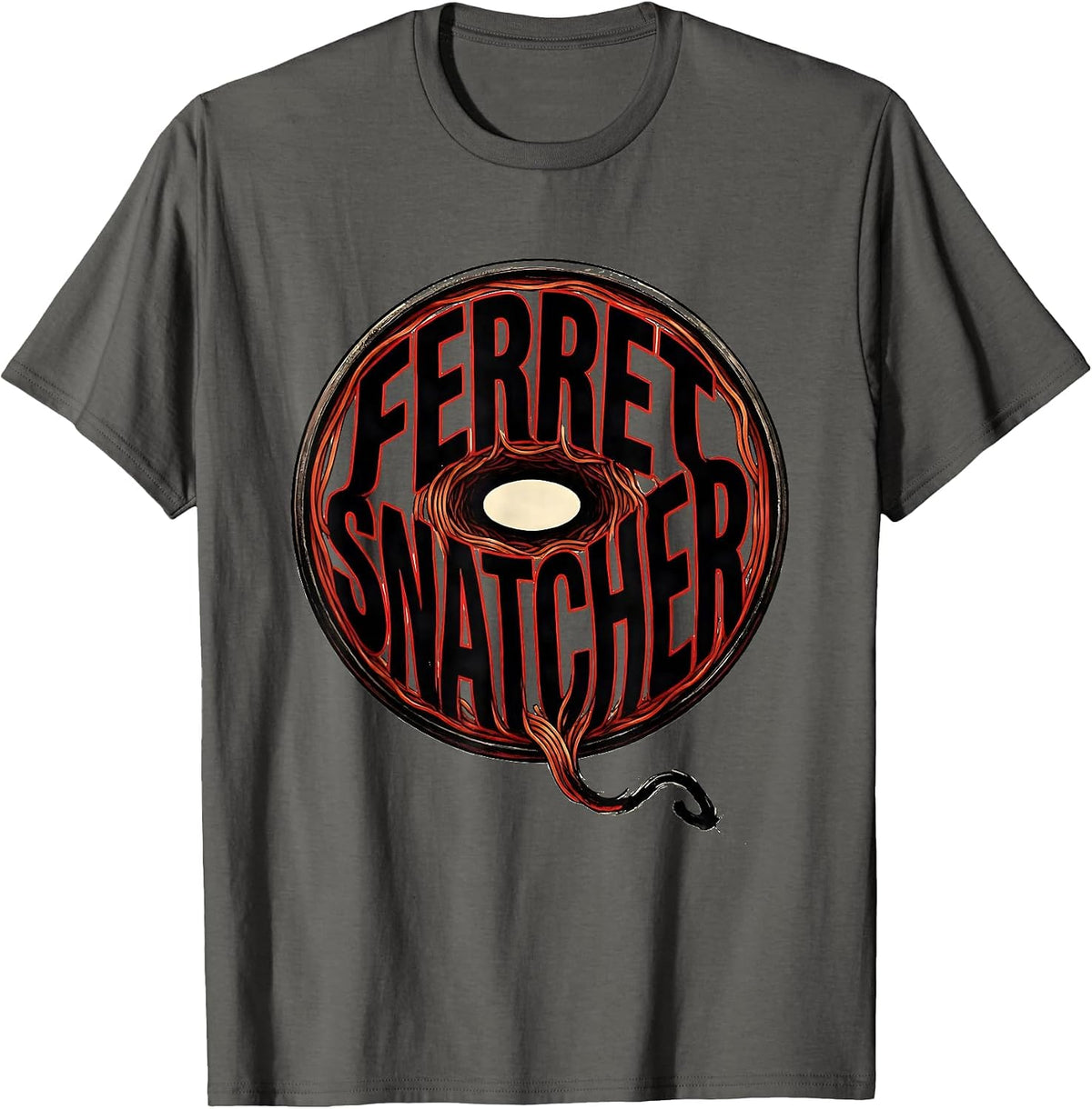 Ferret Snatcher Funny Ferret Lover Gift For Kids Teens T-Shirt - Asphalt Grey