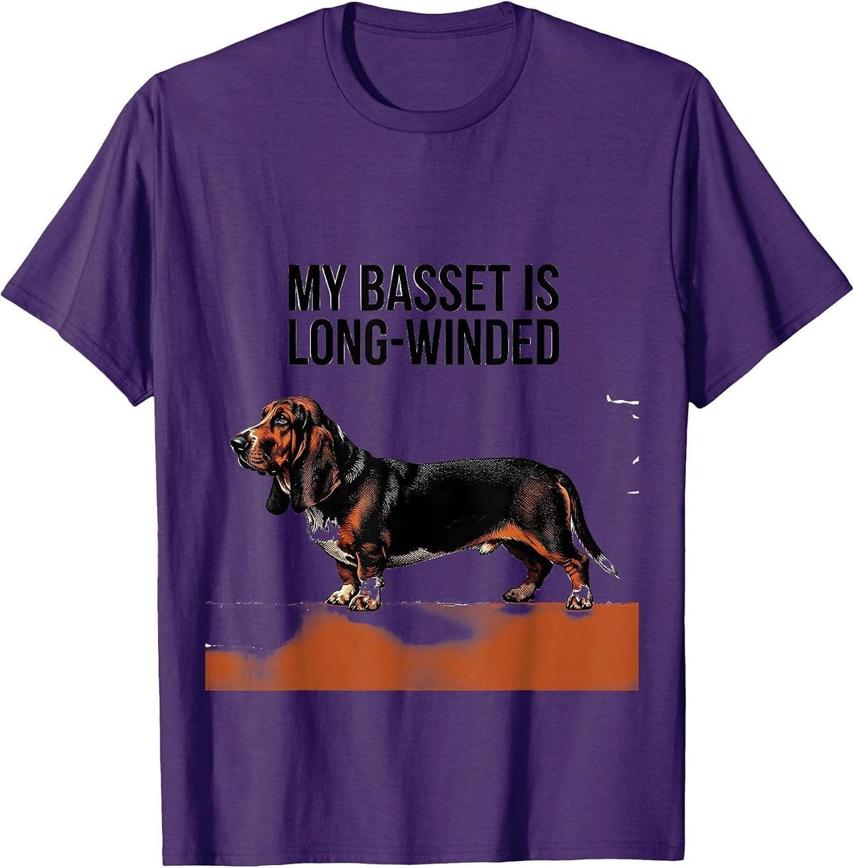 My Basset Is Long-Winded Funny Basset Hound Dog Lover Gift T-Shirt - Purple