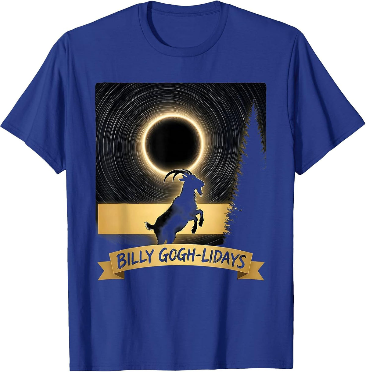 Men's Billy Gogh-lidays Whimsical Van Gogh Art Lover Pet Owner T-Shirt - Royal Blue