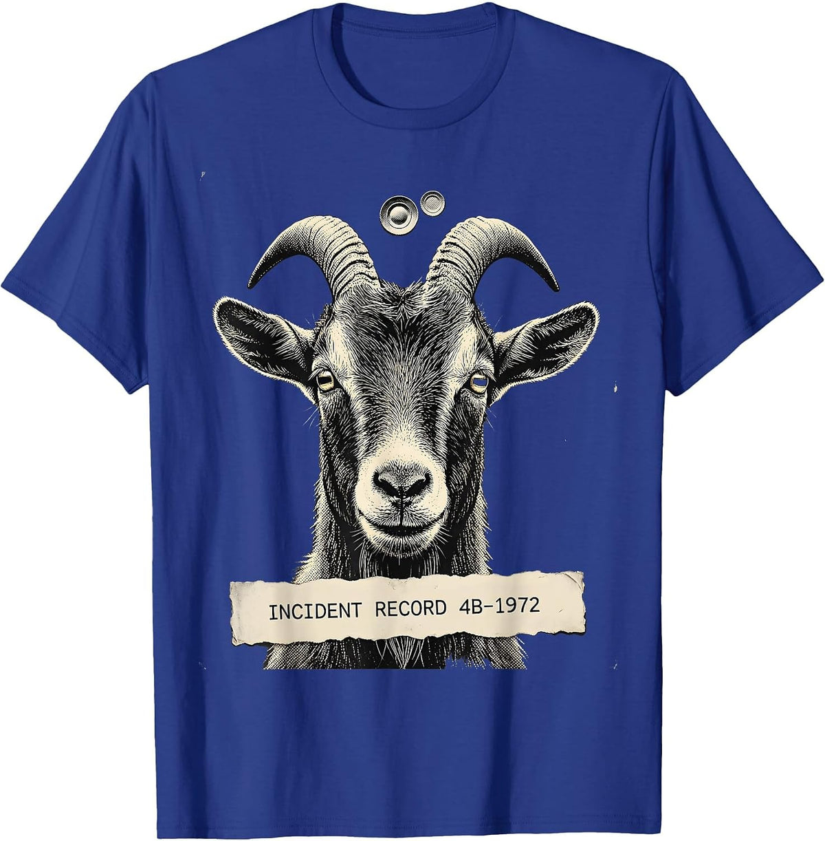 Men's Incident Record 4B-1972 Funny Goat UFO Alien Selfie Humor T-Shirt - Royal Blue