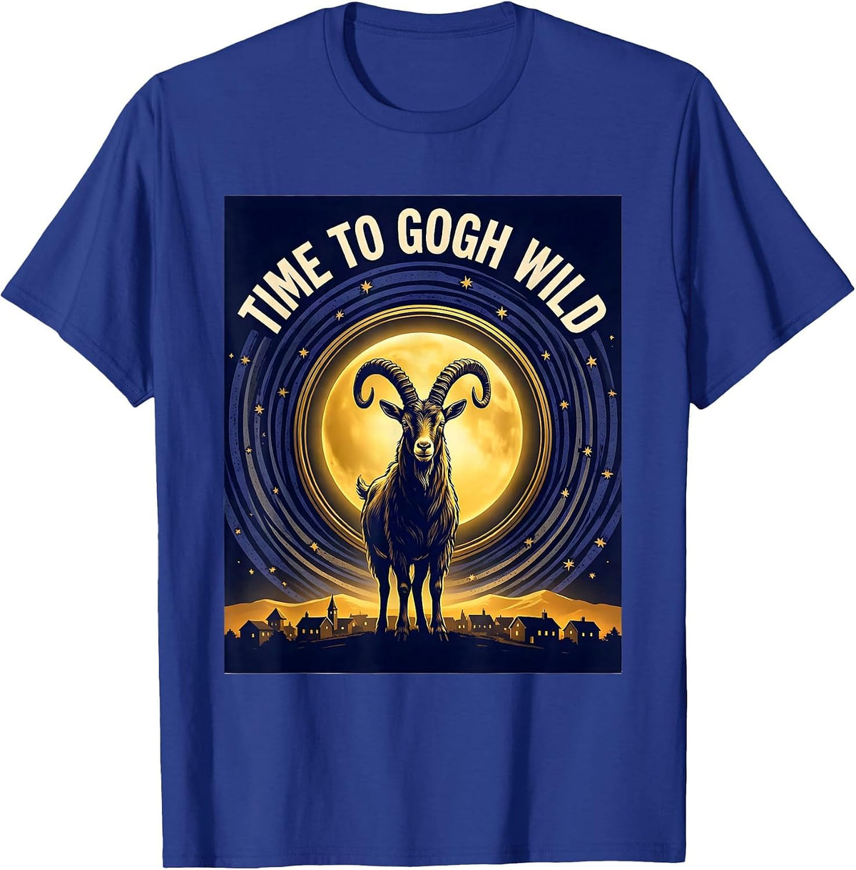 Men's Time To Gogh Wild Whimsical Art Parody Pet Lover Gift T-Shirt - Royal Blue