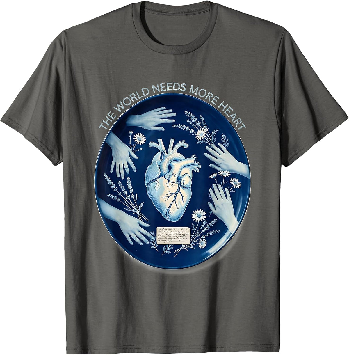 The World Needs More Heart Social Worker Design T-Shirt - Asphalt Grey