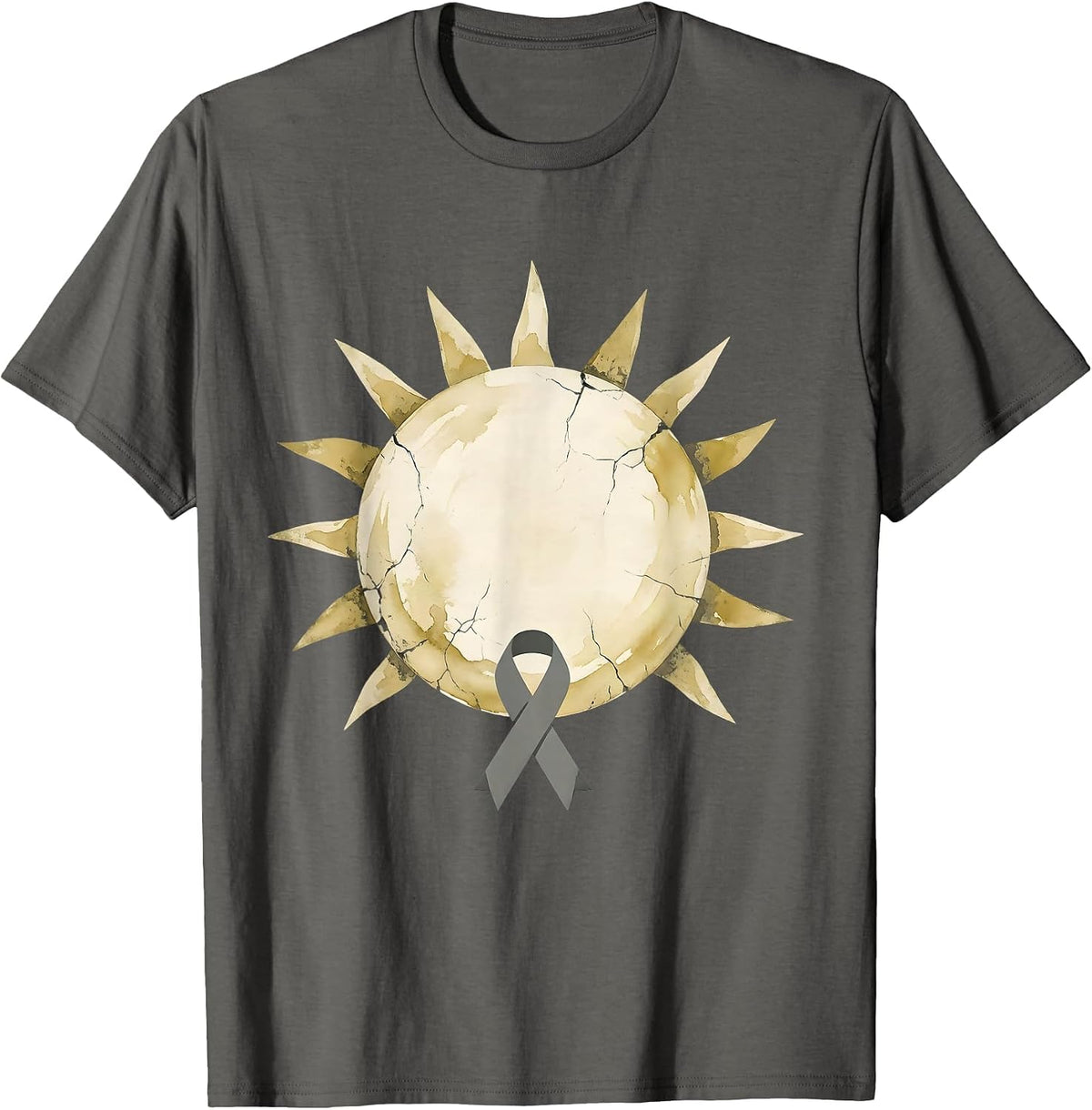 Men's Radiating Sun Boho Faith Parkinson's Awareness Support T-Shirt - Asphalt Grey