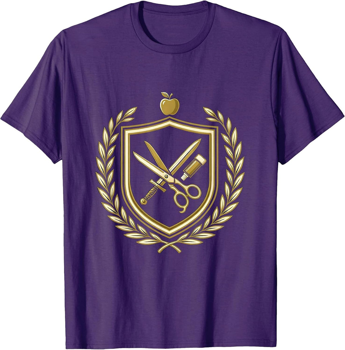 Men's 5th Grade Teacher Scissors Glue Crossed Design T-Shirt - Purple