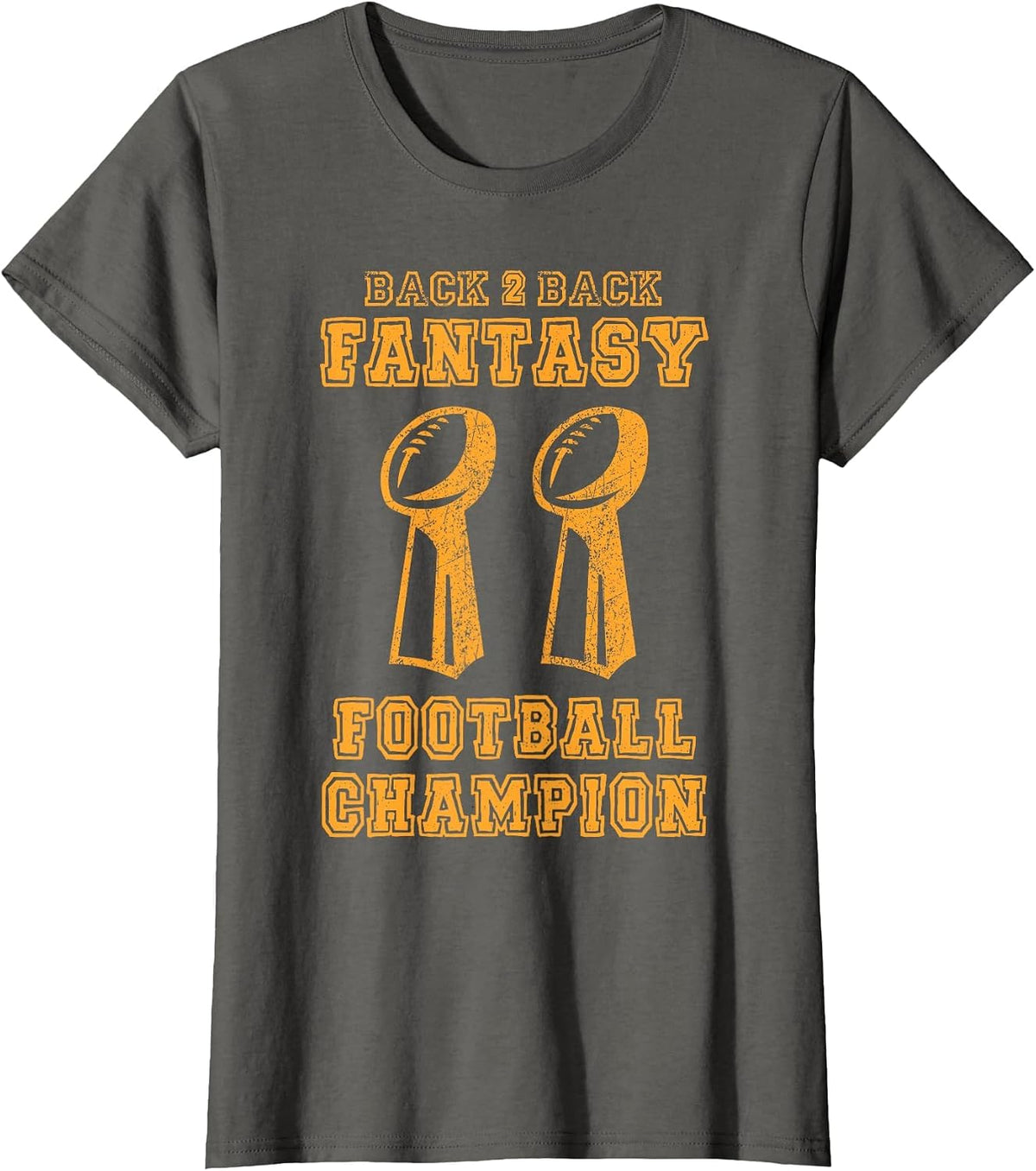 Back to Back Champion Fantasy Football Draft Party Kit T-Shirt - Asphalt Grey