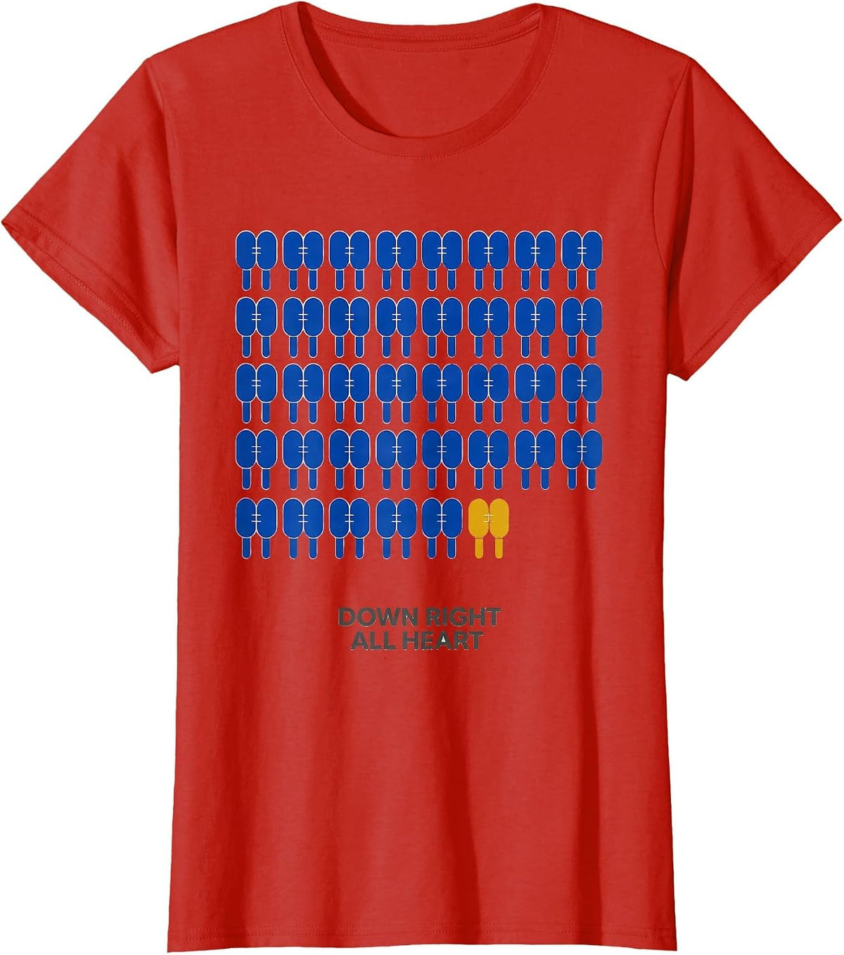 Down Right All Heart Midcentury Modern Down Syndrome T-Shirt - Red