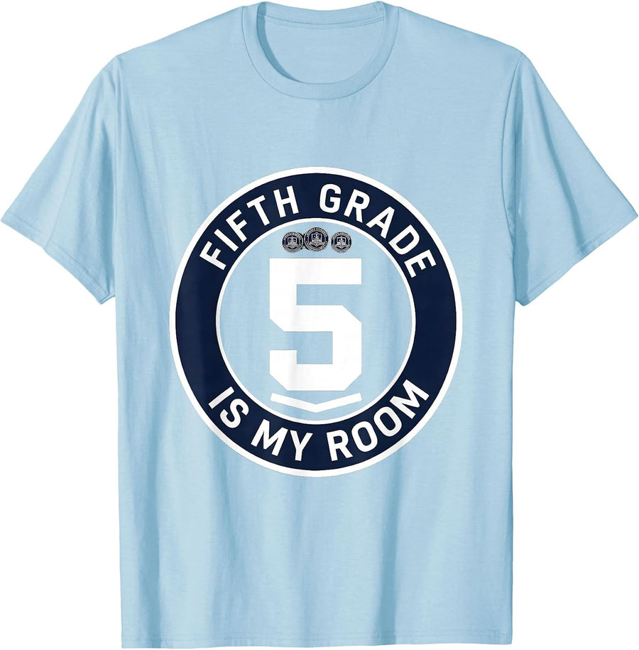 Men's Fifth Grade Is My Room Retro Teacher Back to School T-Shirt - Baby Blue