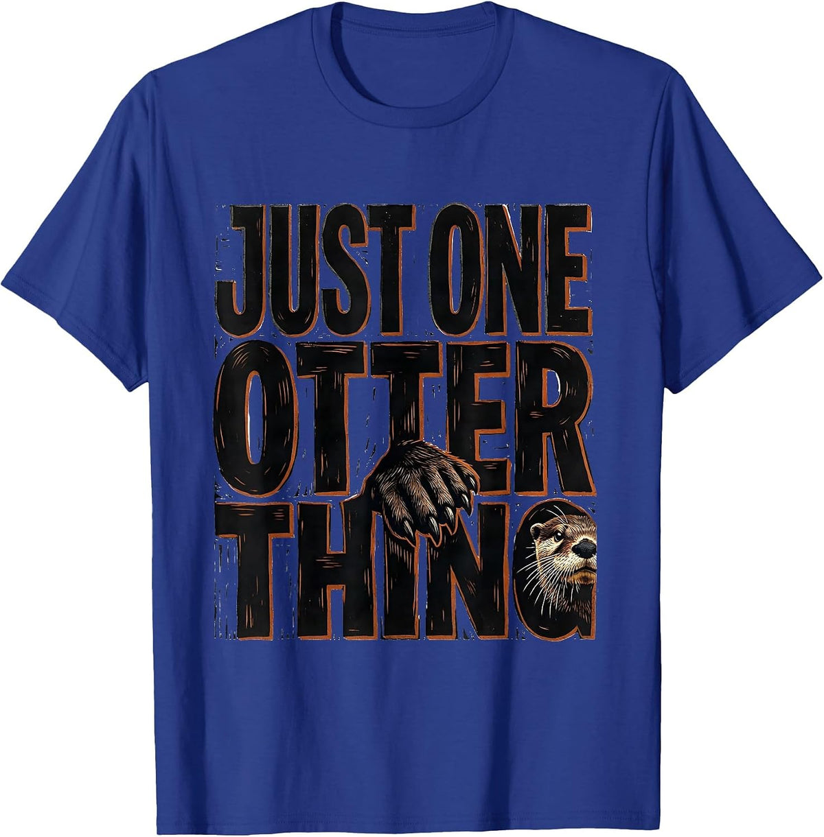 Men's Just One Otter Thing Funny Otter Lover Linocut Gift T-Shirt - Royal Blue