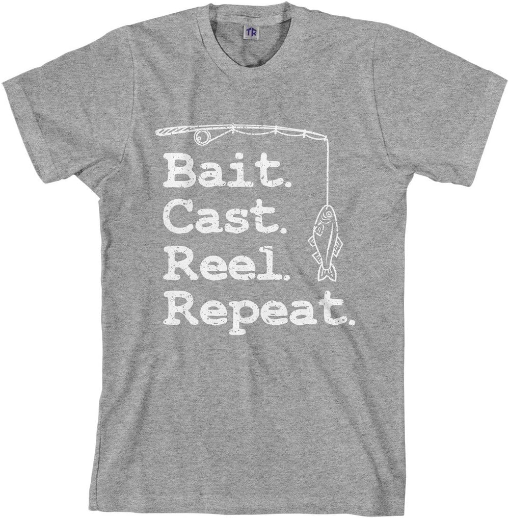 Threadrock Men's Bait Cast Reel Repeat T-Shirt - Sport Gray